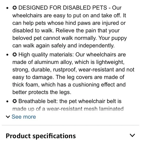Like new XS pet/ dog wheelchair